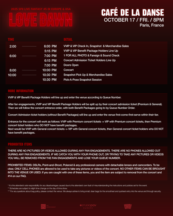SF9 - PARIS - VVIP BENEFIT PACKAGE