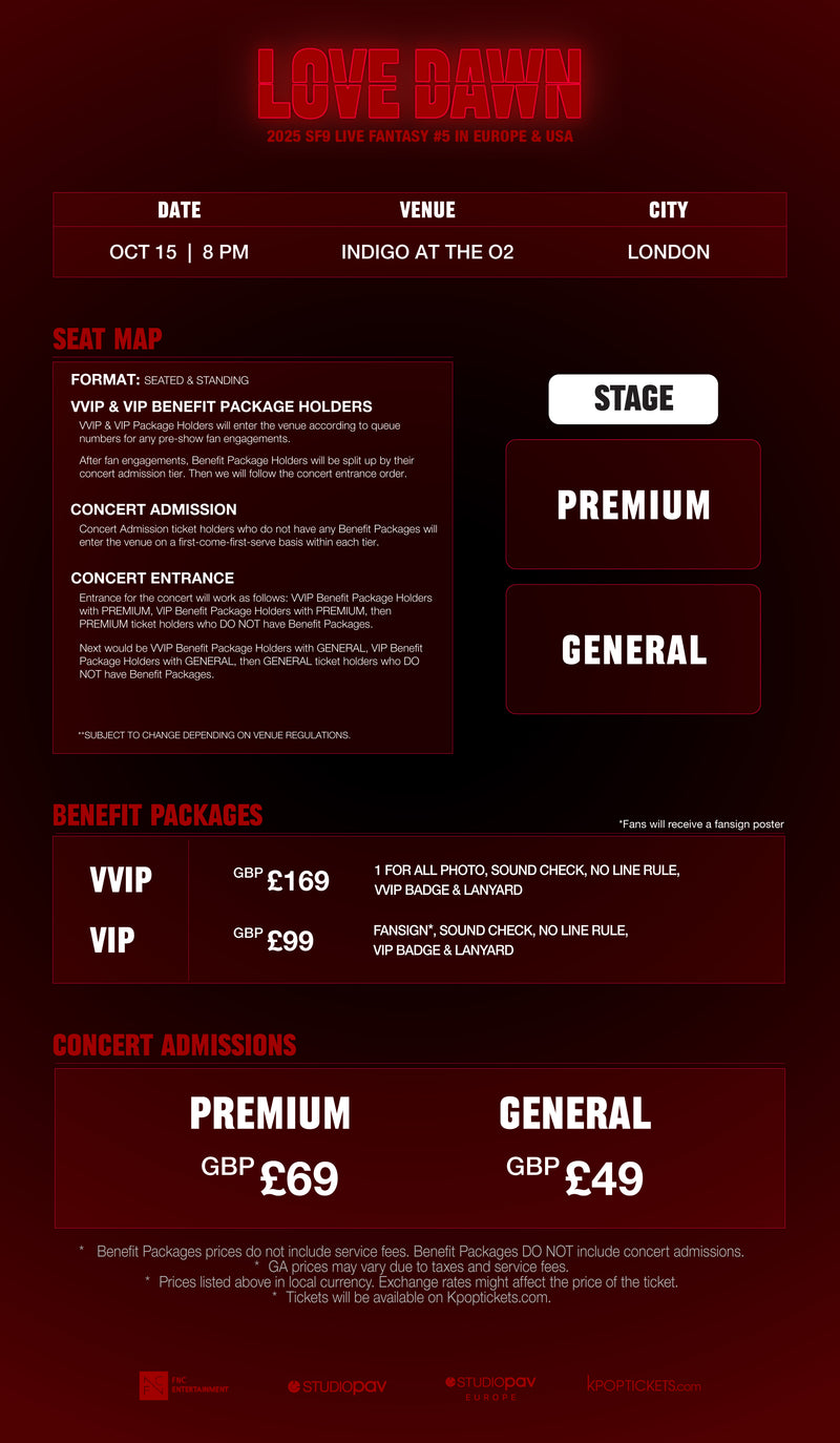 SF9 - LONDON - CONCERT ADMISSION