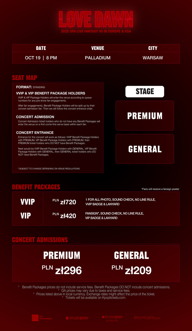 SF9 - WARSAW - VVIP BENEFIT PACKAGE