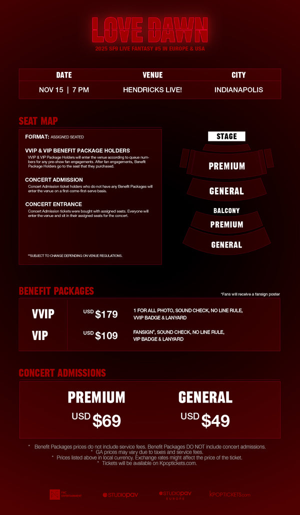 SF9 - INDIANAPOLIS - VVIP BENEFIT PACKAGE