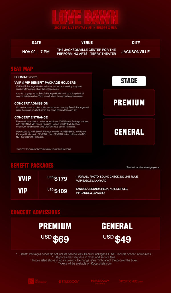 SF9 - JACKSONVILLE - VVIP BENEFIT PACKAGE