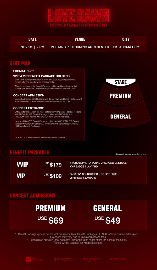 SF9 - OKLAHOMA CITY - VVIP BENEFIT PACKAGE