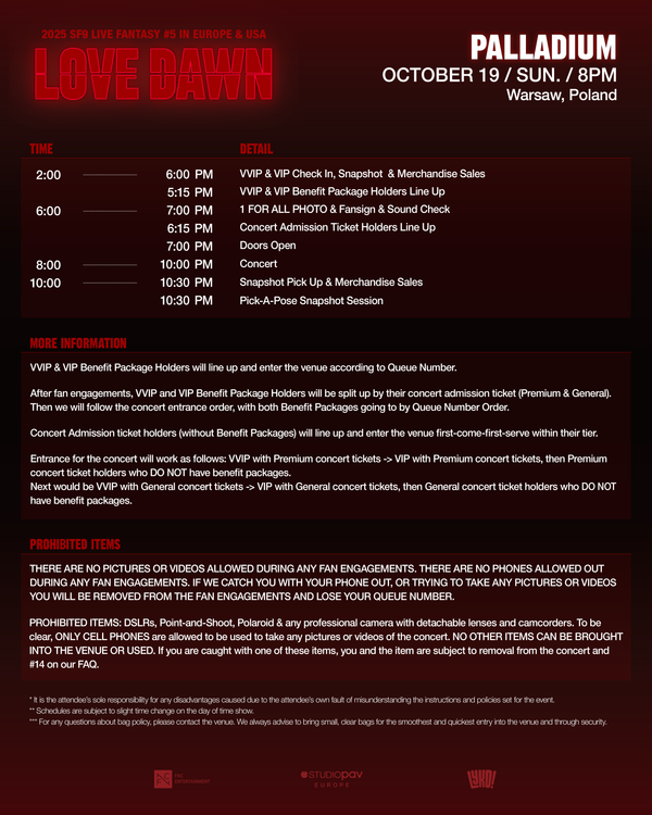 SF9 - WARSAW - VVIP BENEFIT PACKAGE