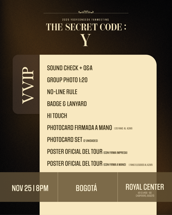 YOO YEONSEOK 2025 - BOGOTA - VVIP BENEFIT PACKAGE