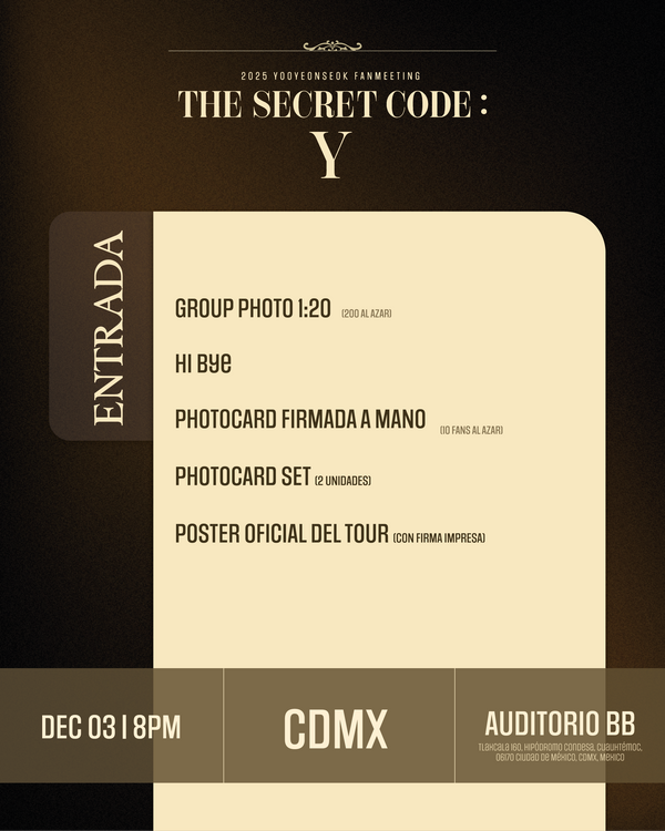 YOO YEONSEOK 2025 - MEXICO CITY - CONCERT ADMISSION