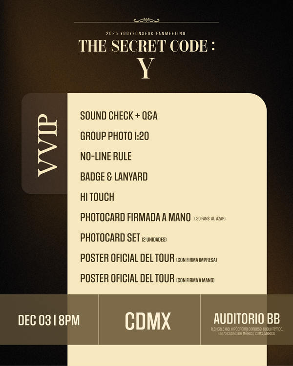 YOO YEONSEOK 2025 - MEXICO CITY - VVIP BENEFIT PACKAGE