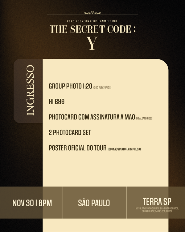 YOO YEONSEOK 2025 - SAO PAULO - CONCERT ADMISSION